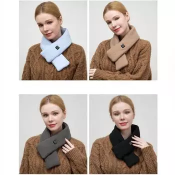 1 шт. Электрический шарф с подогревом, зимние электрические шарфы для мужчин и женщин, согревающий шарф для защиты плеч и шеи коричневый