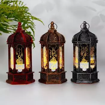 1 шт. Электронная свеча-подвеска, украшение для вечеринки, светодиодная беспламенная луна, домашний декор, праздничный подсвечник, шестиугольная ветряная лампа коричневый