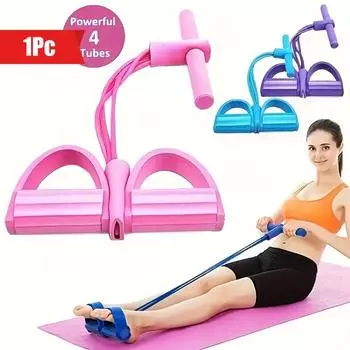 1 шт. Йога Фитнес Педаль Съемник, Эспандер, Подходит для похудения, коррекции фигуры, растяжки талии, рук и ног фиолетовый