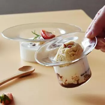 1 шт. Йогуртовая миска, прозрачная миска в форме соломенной шляпы, прозрачная миска для завтрака, кухонные принадлежности, соломенная шляпа, миска для десерта, столовые приборы, 2 размера S