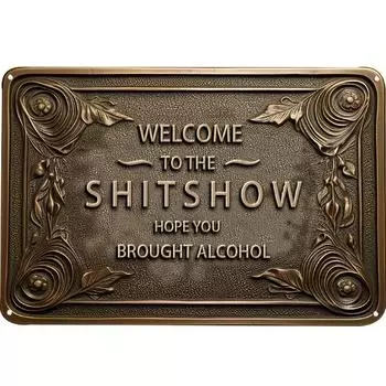 1 шт. Юмористическая жестяная табличка «Добро пожаловать» Забавная винтажная плотная алюминиевая рельефная в стиле улицы, двора, магазина, гаража, бара, кухни, столовой чёрный