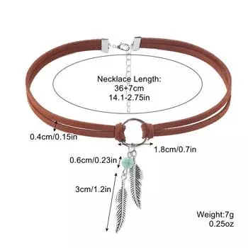 1 шт. Ювелирное изделие Богемный Этнический Ветер Листья Геометрическое Круглое Женское Колье Чокер Кольцо на Шею