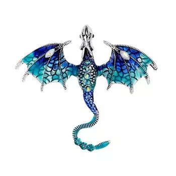1 шт. Ювелирное изделие Великолепная брошь Подарок Дизайн дракона Блестящая булавка Роскошные стразы Модные аксессуары для одежды Крутой многоцветный