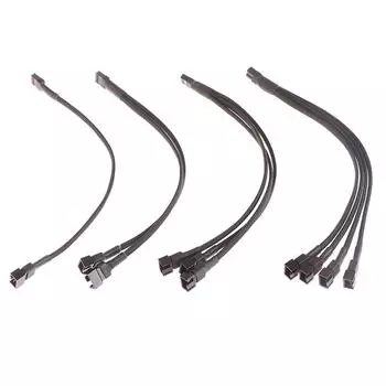 1 шт., кабель-разветвитель для вентилятора, 4-контактный кабель-адаптер 1 к 1 2 3 4, разветвитель для вентилятора процессора компьютера, удлинитель для вентилятора ПК, кабель питания, аксессуары 1 to 1