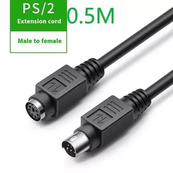 1 шт. Кабель-удлинитель для мыши и клавиатуры из чистой меди, с круглым разъемом, PS2 папа-папа-мама, 6-контактный MD6-контактный удлинитель