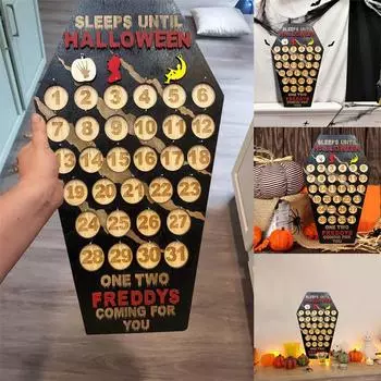 1 шт. календарь обратного отсчета на Хэллоуин, гроб, деревянный декор в форме дома, BugBat 25*40*1cm