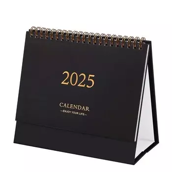 1 шт. Календарь среднего размера для рабочего стола на 2025 год, ежемесячный календарь для рабочего стола с июля 2024 года по декабрь 2025 года, вертикальный перекидной календарь для рабочего стола для домашнего офиса и школы чёрный