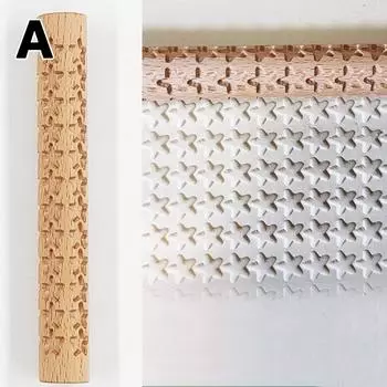 1 шт., каменный рулон грязи, деревянная текстура, рулон, рельефы, цветочный узор, керамика, художественное тиснение, стержень, дерево A