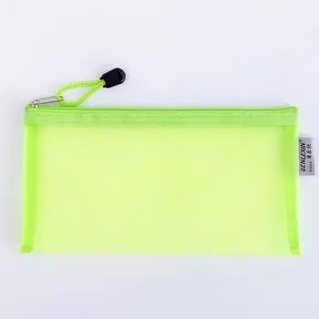 1 шт. Канцелярская сумка большой емкости на молнии портативный прозрачный простой мешочек зелёный