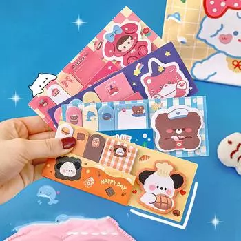 1 шт. Канцелярские принадлежности Kawaii, милые мультяшные маркеры для заметок, закладки, флажки, вкладки для указателей, липкие заметки, этикетки, бумажные наклейки