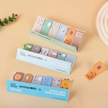 1 шт. Канцелярские принадлежности Kawaii с изображением животных из мультфильмов, блокнот, закладка, флаги, индексная вкладка, липкие заметки, этикетки, бумажные наклейки