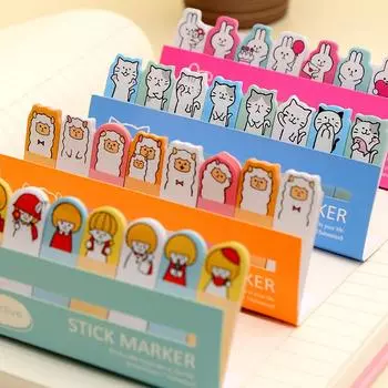 1 шт., канцелярские принадлежности, липкие заметки, мини-блокнот с животными, 7 бумажных наклеек для заметок для гребли green girl