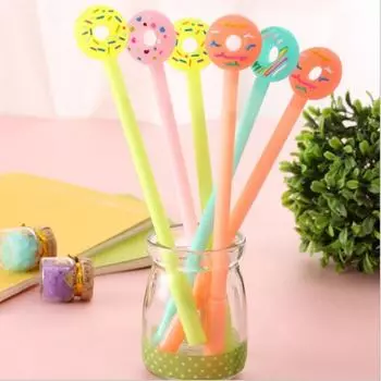 1 шт. канцелярские принадлежности милые кавайные пончики креативные школьные канцелярские товары конфеты пончики сладкая гелевая ручка