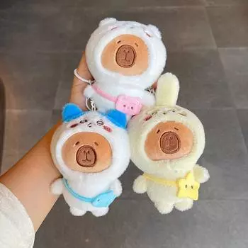 1 шт. Капибара кросс-одежда чиккава брелок плюшевые игрушки мультфильм животное мягкая кукла кулон милый декор комнаты детские подарки