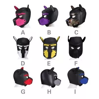 1 шт., капюшон для щенка, неопрен, силиконовая кожа, полная голова, ролевые игры, БДСМ, фетиш, связывание, капюшон для мужских секс-игр, секс-игрушки