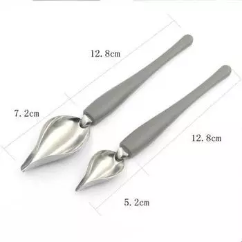 1 шт., карандаш для украшения шеф-повара, противоскользящий, из нержавеющей стали, портативная мини-ложка для рисования соусом, инструменты для выпечки, кухонные принадлежности S