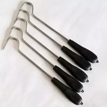 1 шт. Карантинный крюк для барбекю из нержавеющей стали, крюк для инспекции мяса Mundial, крюк для жареной утки с беконом, с длинной ручкой, крюк для барбекю серебряный