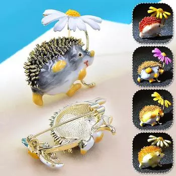 1 шт. Кардиган Зажим Модные ювелирные изделия Подарочная одежда Украшение Костюм Булавка Изысканная брошь в виде животного Милый ежик Женские аксессуары A