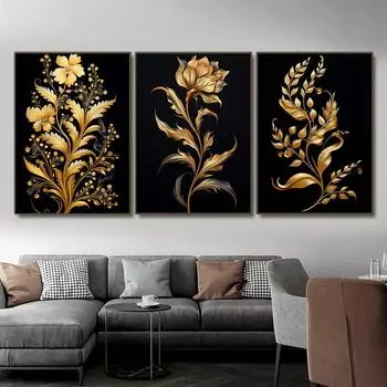 1 шт. Картина на холсте, темно-золотой цветок, пшеница, картина на холсте, декоративные картины, настенный декор, настенное искусство, настенное украшение для дома, без рамки 21*30cm No Frame