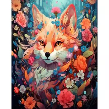 1 шт., картина по номерам, красочные лисы, животные, рисунок на холсте, ручная роспись, подарок, поделки своими руками, наборы картин по номерам, домашнее настенное искусство 40x50 см 40x50cm NO Frame