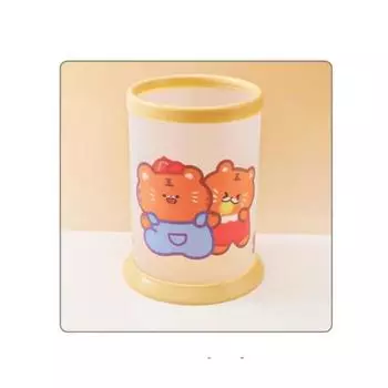 1 шт. Kawaii круглый держатель для ручек офисные канцелярские принадлежности пластиковый настольный органайзер милый органайзер для хранения школьные принадлежности для детей съемный