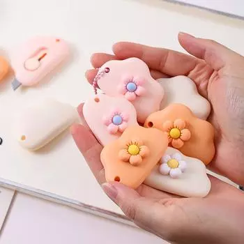 1 шт. Kawaii Mini Flower Pocket Cloud Art Utility Knife Box Knife Paper Craft Wraping Blade Canvas
