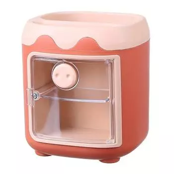 1 шт. Kawaii Pig Pen Pen Pendant Pot Holder Brush Storage Box Organizer Multifunction Washi Tape Canvas Office Supplies синий