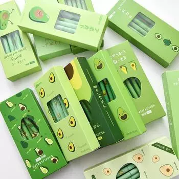 1 шт. кавайная фруктовая нейтральная ручка милая авокадо гелевая ручка 0,5 мм черная чернильная ручка для детей подарки школьные канцелярские принадлежности 1pcs