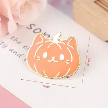 1 шт. кавайная тыква кошка твердая эмалированная булавка мультфильмы растение тыквы свет 26mm*22mm