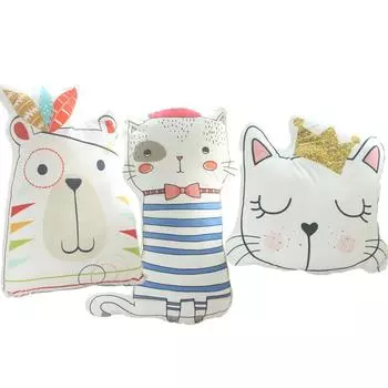 1 шт. кавайные животные кошка плюшевый мишка плюшевая подушка милые мягкие игрушки в форме животных кукла детская спальня D