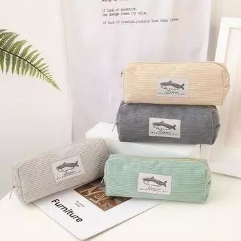 1 шт. кавайный пенал милый акула вельветовый пенал пенал сумка для карандашей школьные принадлежности канцелярские принадлежности