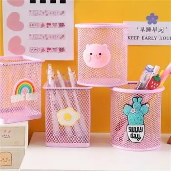 1 шт. кавайный розовый динозавр железный держатель для ручек мультяшный милый студенческий офисный органайзер контейнер для карандашей коробка для хранения украшение для рабочего стола