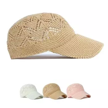 1 шт., кепка с утиным язычком, дышащая летняя полая бейсболка, регулируемая женская вязаная праздничная кепка