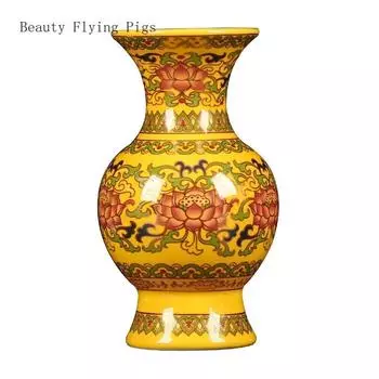 1 шт. керамическая бутылка для очистки воды Lotus для домашнего интерьера, ваза цвета Будды Тан, украшение для зала Будды в стиле фэн-шуй