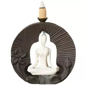 1 шт., керамическая курильница для йоги с обратным потоком, Будда, сияющий свет, для использования в офисе, чайном домике, домашнем декоре (Без благовоний)