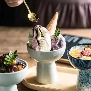 1 шт. Керамическая миска для мороженого, керамическая чашка, чашка для йогурта, креативная миска для десерта, выпечки, торта, для дома, ресторана, столовых приборов, аксессуаров