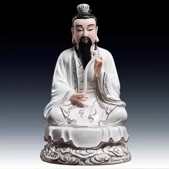 1 шт. керамическая статуя Sanqing Yuanshi Lingbao Moral Tianzun Taishang Laojun статуя предлагает орнамент фэн-шуй