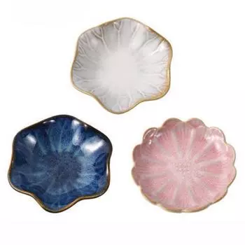 1 шт. керамическая тарелка для дегустации в форме цветка, фарфоровая тарелка для орехов, маленькая тарелка, мини-соевый соус, приправа, столовые приборы, кухонные принадлежности