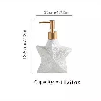 1 шт. Керамические дозаторы для лосьона в виде морской звезды, Дозатор для мыла в форме раковины, Белая керамическая бутылка для лосьона с золотистым матовым насосом, Дозатор для жидкого мыла, Домашний декор