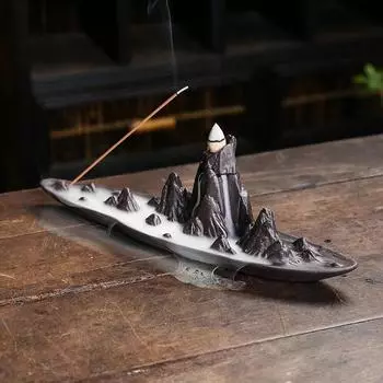 1 шт., керамические изделия ручной работы, ландшафт, горы, курильница для благовоний, держатель для благовоний, кадильница, украшение для дома, декор для дзен-декора