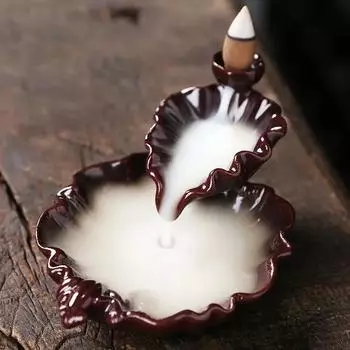 1 шт., керамические изделия ручной работы Лотос Водопад обратный поток курильница благовония держатель для благовоний курильница украшение для дома декор чай питомец (Нет благовоний)