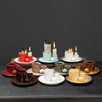 1 шт. Керамический держатель для благовоний - многофункциональный 4-в-1 для пало санто, шалфея, палочек, свечей и кристаллов, идеально подходит для Рождества