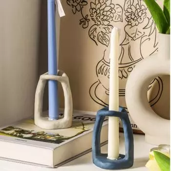 1 шт. керамический креативный подсвечник, украшение для дома, подсвечник для свечей, украшение для дома, декоративный матовый подсвечник. серый