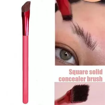 1 шт. Кисть для бровей Многофункциональная квадратная кисть для консилера Диагональная кисть для бровей Кисть для макияжа красный