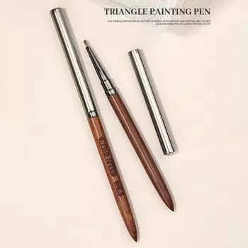 1 шт., кисть для дизайна ногтей, градиентная ручка Dizzy Dye Pen, деревянная ручка, угловые инструменты для рисования точек на ногтях, сандаловое дерево, треугольная ручка для рисования