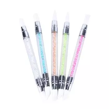 1 шт. Кисть для дизайна ногтей, инструменты для нанесения точек, 2-сторонняя скульптурная ручка, силиконовая головка, резьба по дереву, ремесло,