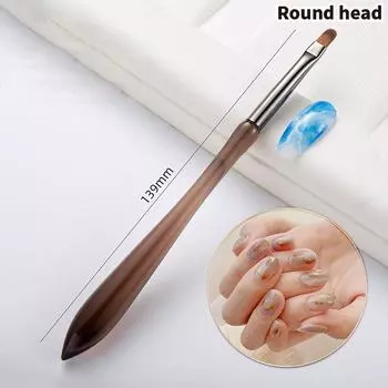 1 шт., кисть для дизайна ногтей, ручка с акриловой ручкой для салона с использованием нейлоновых щеток для волос