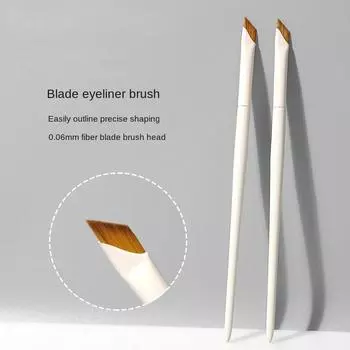 1 шт., кисть для подводки глаз, ультратонкая угловая плоская кисть для бровей, кисти для макияжа под глазами, кисть с точными деталями белый