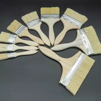 1 шт. Кисть для рисования с деревянной ручкой, кисть для барбекю, 1/2/4/5/6/8 дюймов, мягкие ворсистые кисти для рисования стен и мебели, набор инструментов для покраски