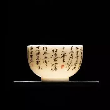 1 шт. китайская изысканная керамическая чашка для чая, ручная работа, Священное Писание, мастерские чашки, эксклюзивная чайная чаша, чашка для медитации, ретро-чайный набор, аксессуары 200ml